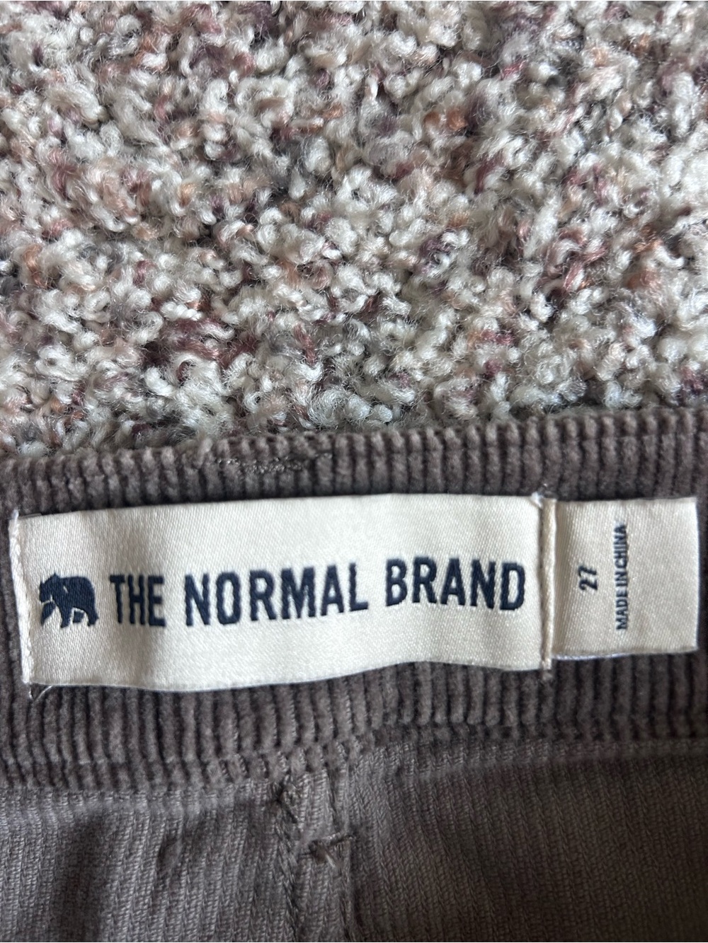 The Normal Brand Women’s Brown Gray Corduroy Split Flare High Rise Pants Size 27 - Picture 6 of 10